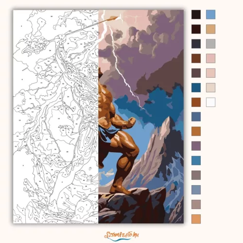 Héraklész – Az istenek próbája - számfestő készlet - Számfestő.hu - 60×70cm - Keretre feszítve