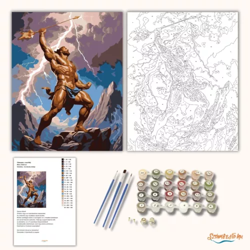 Héraklész – Az istenek próbája - számfestő készlet - Számfestő.hu - 80×100cm - Keretre feszítve