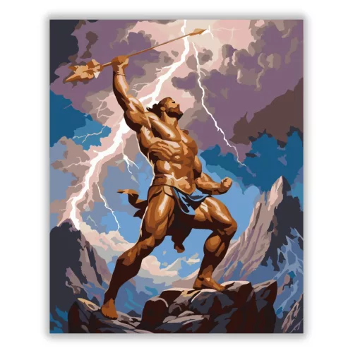 Héraklész – Az istenek próbája - számfestő készlet - Számfestő.hu - 40×50cm - Keretre feszítve