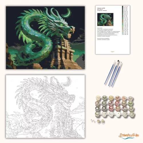 Smaragd isten – Ősi legenda - számfestő készlet - Számfestő.hu - 50×60cm - Keret nélkül