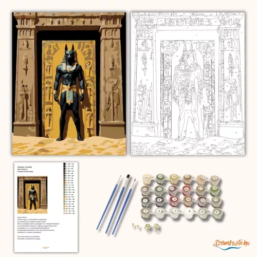 Fenséges Anubisz kapuja - számfestő készlet - Számfestő.hu - 80×100cm - Keret nélkül