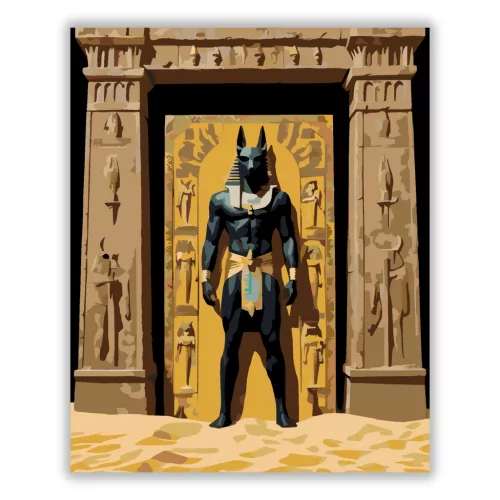 Fenséges Anubisz kapuja - számfestő készlet - Számfestő.hu - 40×50cm - Keret nélkül