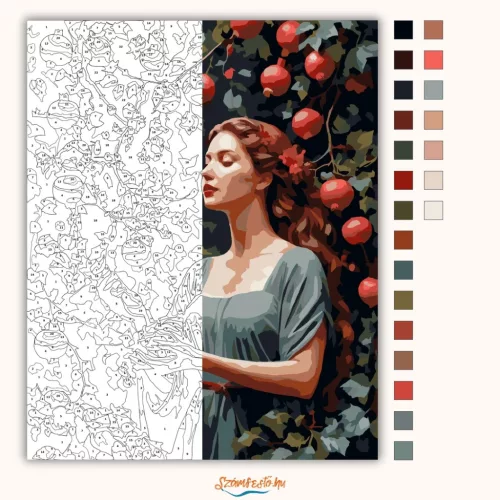 Persephoné – Az alvilág királynője - számfestő készlet - Számfestő.hu - 50×60cm - Keret nélkül