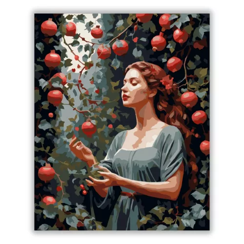 Persephoné – Az alvilág királynője - számfestő készlet - Számfestő.hu - 50×60cm - Keret nélkül