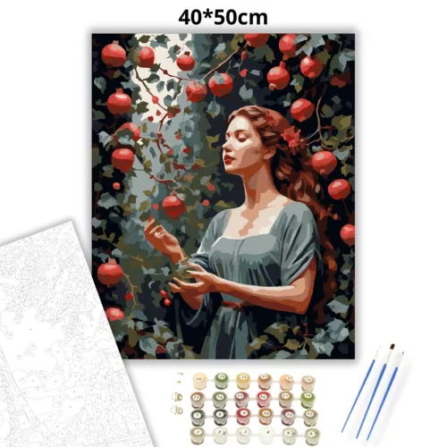 Persephoné – Az alvilág királynője - számfestő készlet - Számfestő.hu - 40×50cm - Keret nélkül