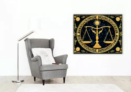 Mérleg csillagjegy - számfestő készlet - Számfestő.hu - 80×100cm - Keret nélkül
