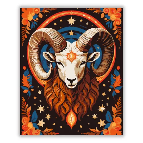 Kos csillagjegy - számfestő készlet - Számfestő.hu - 80×100cm - Keretre feszítve