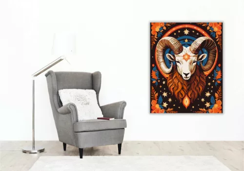 Kos csillagjegy - számfestő készlet - Számfestő.hu - 80×100cm - Keret nélkül