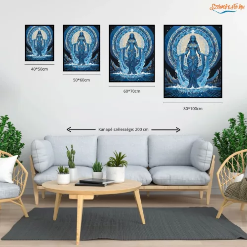 Vízöntő csillagjegy - számfestő készlet - Számfestő.hu - 80×100cm - Keret nélkül