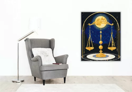 Misztikus mérleg csillagkép - számfestő készlet - Számfestő.hu - 50×60cm - Keret nélkül