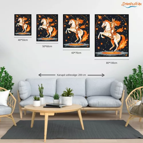 Nyilas csillagjegy - számfestő készlet - Számfestő.hu - 50×60cm - Keret nélkül