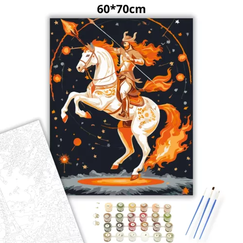 Nyilas csillagjegy - számfestő készlet - Számfestő.hu - 60×70cm - Keretre feszítve