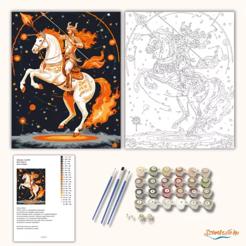 Nyilas csillagjegy - számfestő készlet - Számfestő.hu - 40×50cm - Keretre feszítve