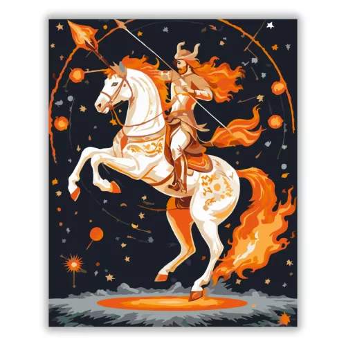 Nyilas csillagjegy - számfestő készlet - Számfestő.hu - 40×50cm - Keret nélkül