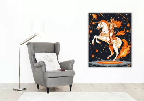 Nyilas csillagjegy - számfestő készlet - Számfestő.hu - 40×50cm - Keret nélkül