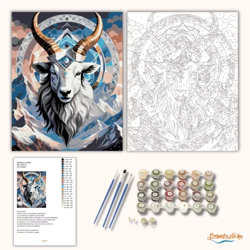 Bak csillagjegy - számfestő készlet - Számfestő.hu - 50×60cm - Keretre feszítve