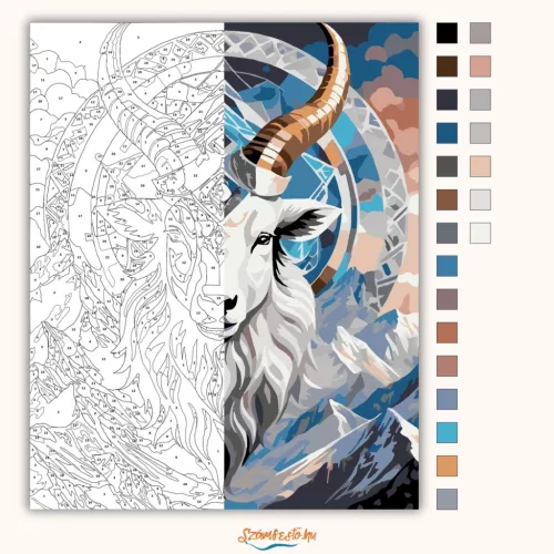 Bak csillagjegy - számfestő készlet - Számfestő.hu - 80×100cm - Keret nélkül