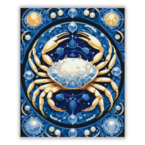 Rák csillagjegy - számfestő készlet - Számfestő.hu - 40×50cm - Keret nélkül