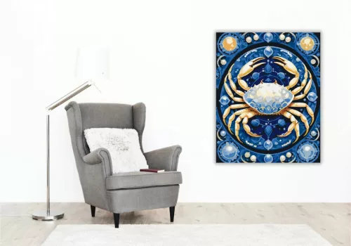 Rák csillagjegy - számfestő készlet - Számfestő.hu - 40×50cm - Keret nélkül