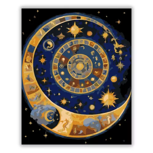 Kozmikus körforgás - számfestő készlet - Számfestő.hu - 60×70cm - Keret nélkül