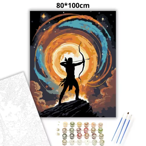 Kozmikus nyilas - számfestő készlet - Számfestő.hu - 80×100cm - Keretre feszítve