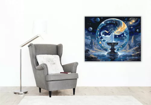 Kozmikus vízöntő - számfestő készlet - Számfestő.hu - 40×50cm - Keret nélkül