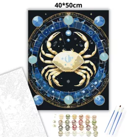 Rák – Holdkő ereje - számfestő készlet - Számfestő.hu - 40×50cm - Keret nélkül