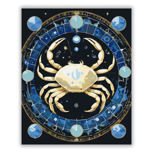 Rák – Holdkő ereje - számfestő készlet - Számfestő.hu - 40×50cm - Keret nélkül
