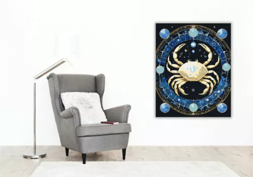 Rák – Holdkő ereje - számfestő készlet - Számfestő.hu - 40×50cm - Keret nélkül