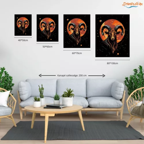 Harcias kos tekintet - számfestő készlet - Számfestő.hu - 80×100cm - Keretre feszítve