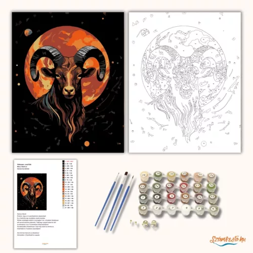 Harcias kos tekintet - számfestő készlet - Számfestő.hu - 40×50cm - Keretre feszítve