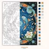 Halak – Kozmikus áramlás - számfestő készlet - Számfestő.hu - 50×60cm - Keret nélkül