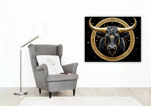 Bika - Éjfekete erő - számfestő készlet - Számfestő.hu - 40×50cm - Keret nélkül