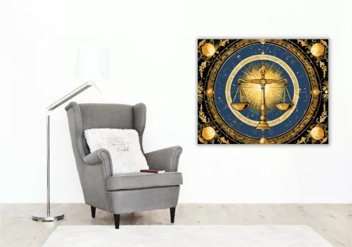 Aranyló mérleg - számfestő készlet - Számfestő.hu - 50×60cm - Keret nélkül