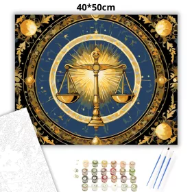 Aranyló mérleg - számfestő készlet - Számfestő.hu - 40×50cm - Keret nélkül