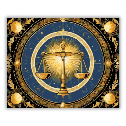 Aranyló mérleg - számfestő készlet - Számfestő.hu - 40×50cm - Keret nélkül