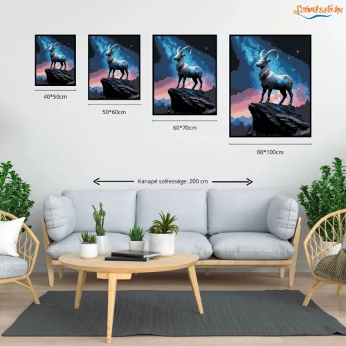 Fenséges Bak - számfestő készlet - Számfestő.hu - 60×70cm - Keret nélkül