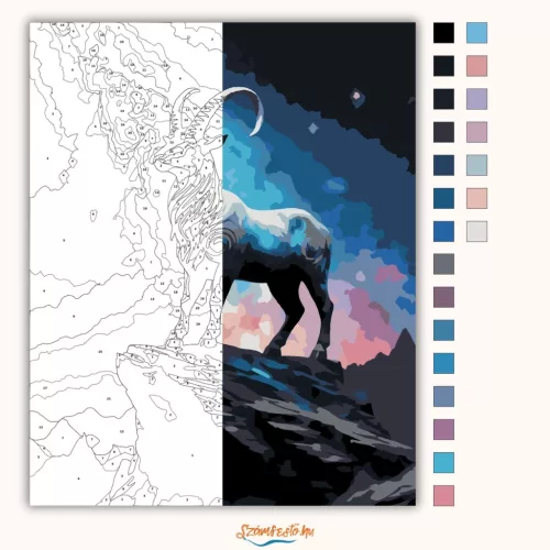 Fenséges Bak - számfestő készlet - Számfestő.hu - 40×50cm - Keret nélkül