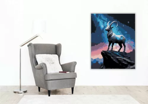 Fenséges Bak - számfestő készlet - Számfestő.hu - 40×50cm - Keretre feszítve