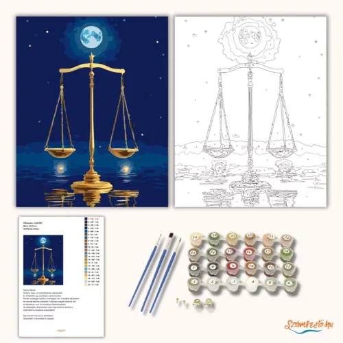 Holdfényes mérleg - számfestő készlet - Számfestő.hu - 50×60cm - Keret nélkül
