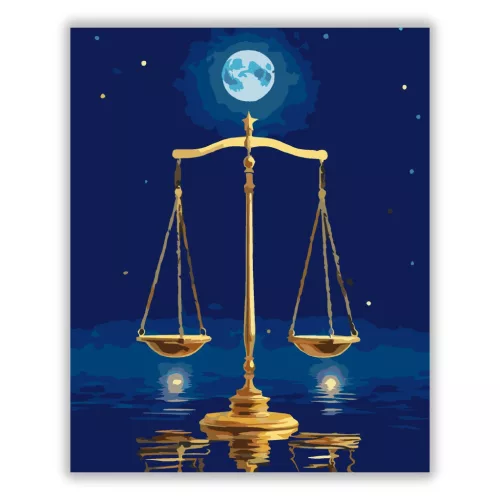 Holdfényes mérleg - számfestő készlet - Számfestő.hu - 40×50cm - Keret nélkül