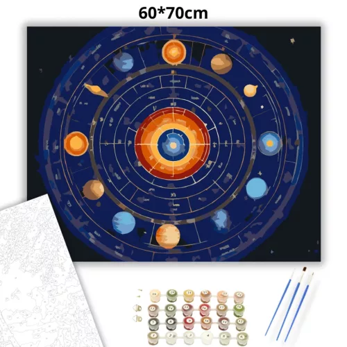 Titokzatos csillagtérkép - számfestő készlet - Számfestő.hu - 60×70cm - Keret nélkül