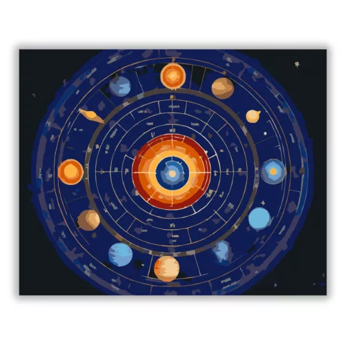 Titokzatos csillagtérkép - számfestő készlet - Számfestő.hu - 60×70cm - Keret nélkül