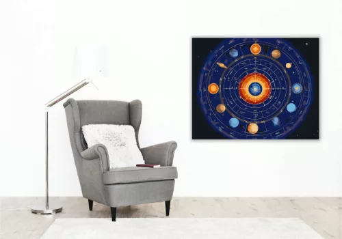 Titokzatos csillagtérkép - számfestő készlet - Számfestő.hu - 60×70cm - Keretre feszítve