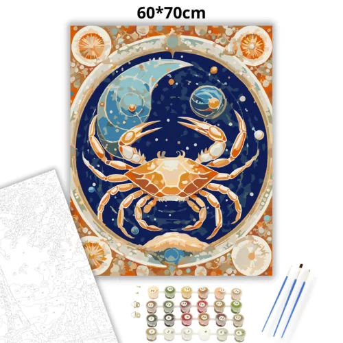 Kozmikus Rák csillagkép - számfestő készlet - Számfestő.hu - 60×70cm - Keretre feszítve