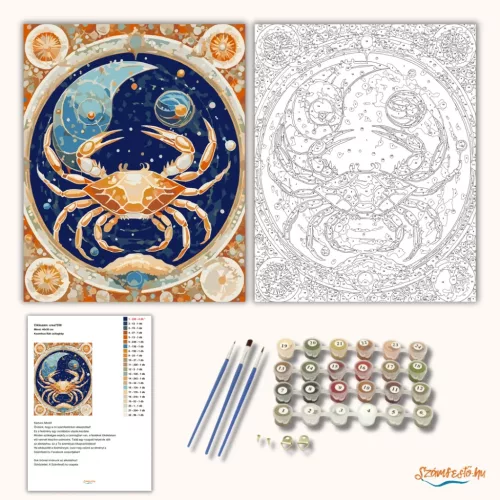 Kozmikus Rák csillagkép - számfestő készlet - Számfestő.hu - 60×70cm - Keret nélkül