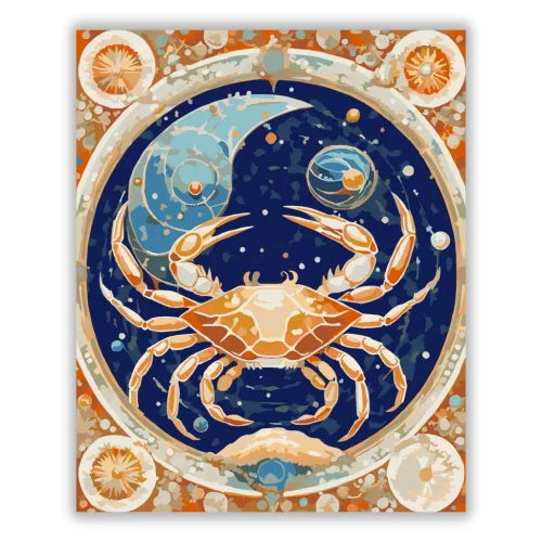 Kozmikus Rák csillagkép - számfestő készlet - Számfestő.hu - 60×70cm - Keret nélkül