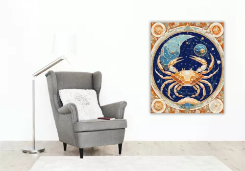 Kozmikus Rák csillagkép - számfestő készlet - Számfestő.hu - 60×70cm - Keret nélkül