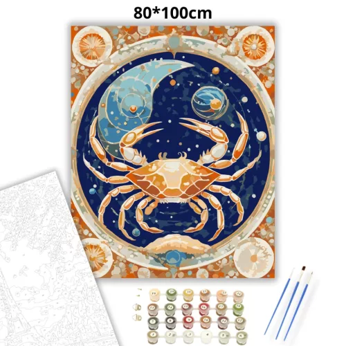 Kozmikus Rák csillagkép - számfestő készlet - Számfestő.hu - 80×100cm - Keret nélkül