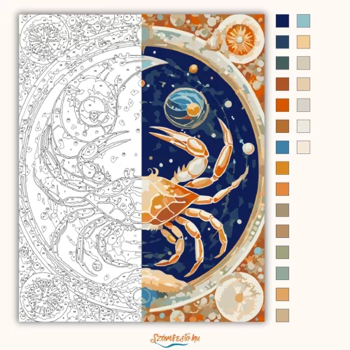 Kozmikus Rák csillagkép - számfestő készlet - Számfestő.hu - 40×50cm - Keretre feszítve